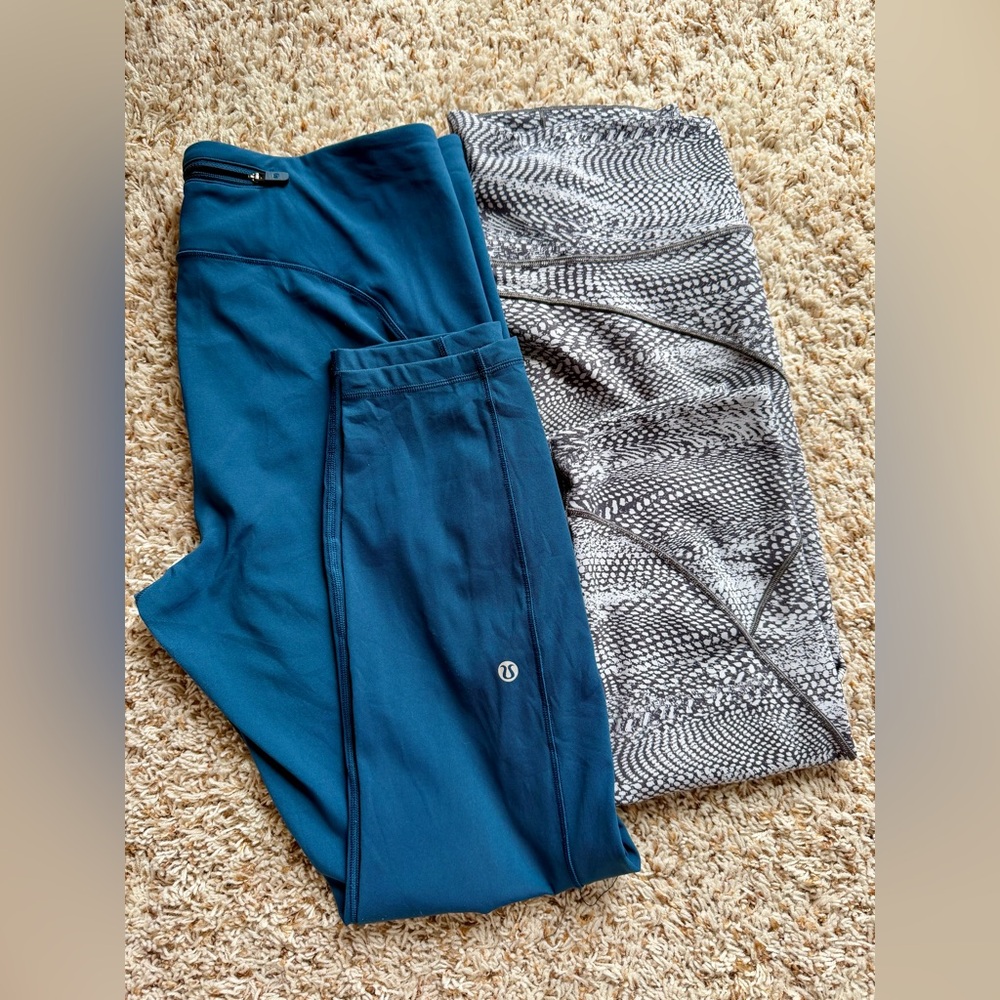 Bundle of two Lululemon leggings for ladies, size 12